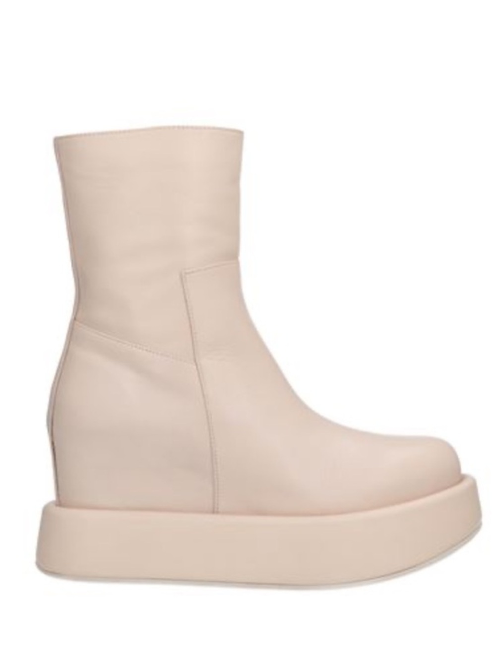 Paloma Barcelo Boots Boston Gala Chunky Platform in Cream Leather